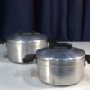 Aluminium Cooking Pots with Lids (Set of 2)